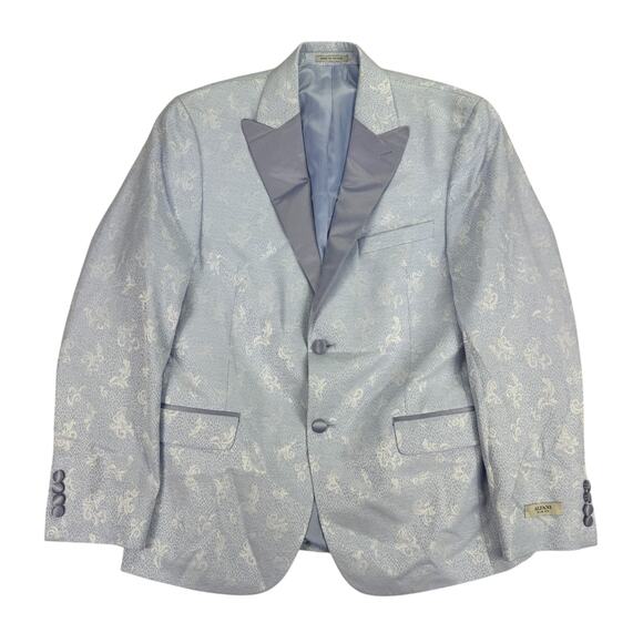 Alfani Mens Slim Fit Floral Evening Suit Jacket Light Blue 38S - Picture 1 of 5